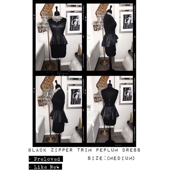 BEBE - ZIPPER TRIM PEPLUM DRESS - Picture 8 of 8